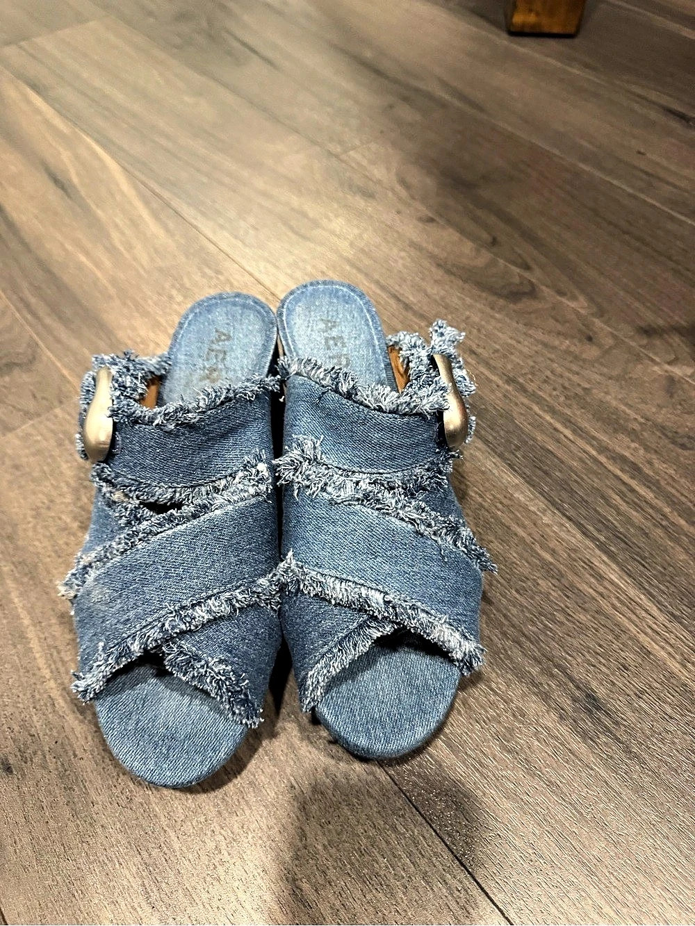 Aeropostale Denim Platform Sandals Blue US 7